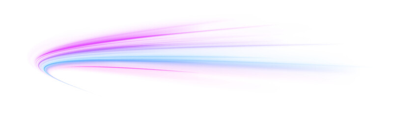 Wall Mural - Curved bright speed line swirls.	Luminous green neon waves PNG. Colored shiny sparks of spiral wave. A colorful motion background of city light trails. Vector PNG.	