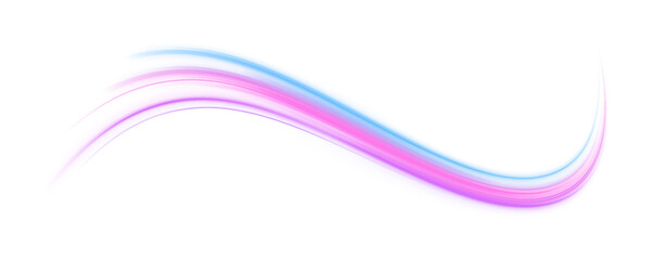 Wall Mural - Electric technology in futuristic style neon color in PNG format on white transparent background for design. Vector png glitter light fire flare trace. Abstract image of speed motion on the road. 