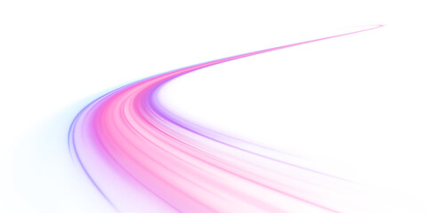 Wall Mural - Curved bright speed line swirls.	Luminous green neon waves PNG. Colored shiny sparks of spiral wave. A colorful motion background of city light trails. Vector PNG.	