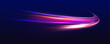 © ikril - Abstract image of speed motion on the road. Vector glitter light fire flare trace. Dark blue abstract background with ultraviolet neon glow, blurry light lines, waves