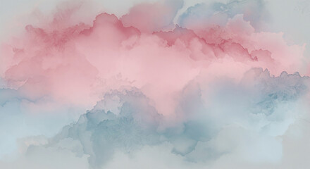 Poster -  An ethereal, cloudy abstract background with a smooth, painterly feel. The colors are a blend of soft, muted tones like dusty pink, pale blue, and light gray, flowing into each other seamlessly. A su
