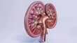 © 杰 徐 - Inside the Filtration System: Comprehensive Guide to Human Kidney Anatomy – Detailing the Renal Cortex, Medulla, and Pelvis, Plus Key Structures Like Nephrons (Glomerulus, Tubules)