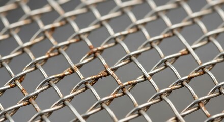 A Close-Up of Rusted and Weathered Wire Mesh