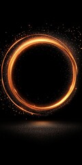 Wall Mural - radiant illumination an enigmatic composition featuring a glowing ring and mystical black void