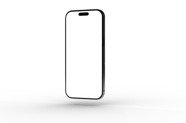 High-quality image of a modern smartphone with a blank screen, perfect for app presentations or website mockups.  Clean and professional design