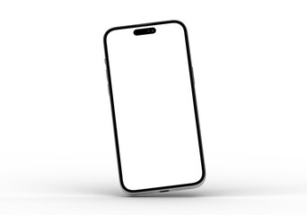High-quality image of a modern smartphone with a blank screen, perfect for app presentations or website design.