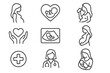 © Susann - Pregnancy and maternity icon set, prenatal care line art, maternal health symbols, wellness and parenting illustration, newborn and ultrasound vector collection, healthcare outline graphics