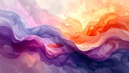 Abstract fluid art with flowing colors