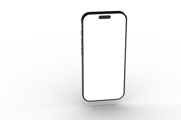 High-quality image of a modern smartphone with a blank screen, perfect for app presentations or website designs.