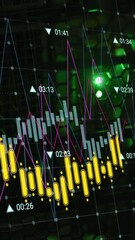 Wall Mural - animation of financial data processing over computer servers