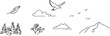 © Artem - Minimalist line art set featuring air and feather symbols for aesthetic and design