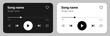 © sajjad - Music player mockup set with album song playlist profile screens in light dark mode mobile app design