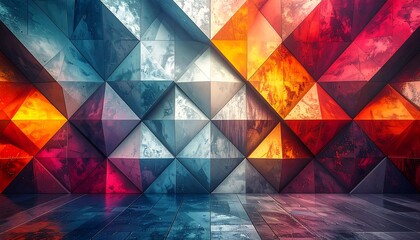 Abstract geometric wall and floor