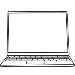Laptop isolated on transparent or white background, png