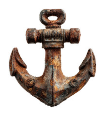 Rusty anchor artifact marine museum historical object isolated on transparent background