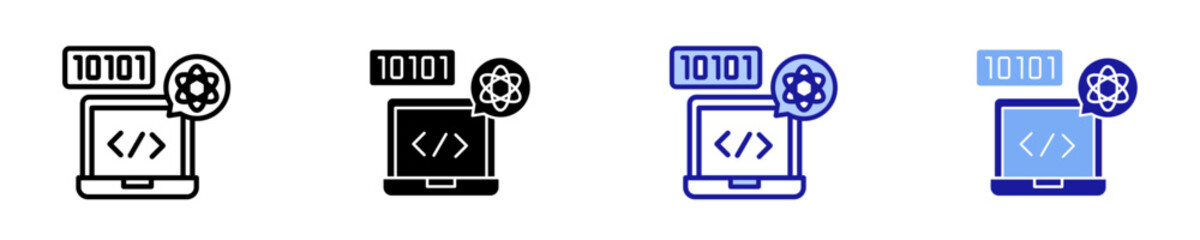 Computer Science  Icon Set Multiple Style Collection