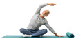 © Shah Zain - Senior man stretching isolated on transparent background