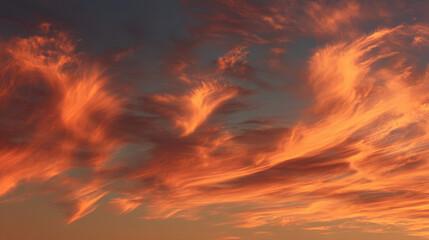 Wall Mural - stunning sunset sky filled with vibrant orange and pink clouds, creating dramatic and serene atmosph