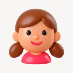 Wall Mural - cute cartoon girl face