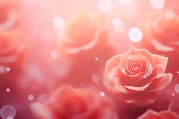 Wall Mural - Red rose shape pattern bokeh effect background backgrounds abstract flower.