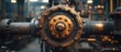 © GoDress - Close-up of antique rusty machinery gears and pipes.