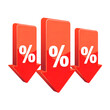 © Saiful - Three red downward pointing arrows with percentage signs indicating a sale or discount