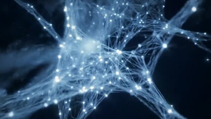 Wall Mural - Abstract network connection concept with glowing nodes on a dark background