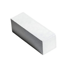 White rectangular prism isolated on transparent background.