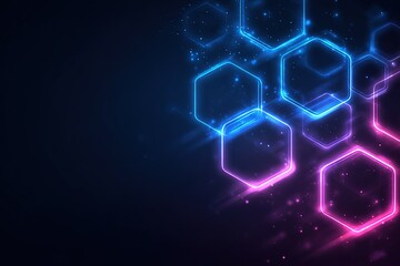 Wall Mural - Colorful hexagonal patterns create a vibrant digital backdrop for technology and creativity