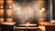 © Blur Bokeh - Luxury cigar lounge blurred bar interior, amber lighting, cinematic smoky warm tone,