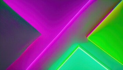 Wall Mural - vibrant abstract geometric light patterns with neon gradients in purple green and blue hues for creative design backgrounds