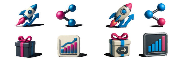 Modern concepts for business growth, startup launch, digital sharing, and data analysis applications