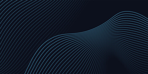 A dynamic and abstract digital design with flowing blue waveforms against a dark background,smooth, curving lines and dotted patterns that create a sense of movement and energy.