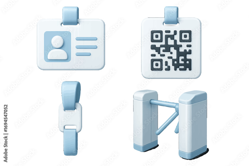 Modern access control system elements including identification badges ...