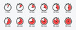 © Sofiya - Stopwatch timer icon set with 5-minute intervals. Vector clock illustration for countdowns, cooking, sports, and UI design from 5 to 60 minutes