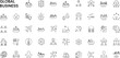 © salsabil - vector-illustration Global Business & Trade Line Icons – 40 Thin Outline International Commerce Symbols