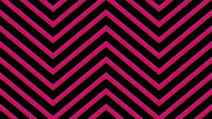 Wall Mural - 3D shining bright lines set wave motion, color full, on black background	