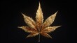 © Mykola - Isometric Marijuana. Luxury Golden Cannabis Leaf in Three-Dimensional View