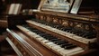 © Phatsawut - A Detailed Look at the Intricate Mechanism of a Baroque Harpsichord Keyboard Exploring the Craftsmanship and Sound