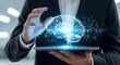 © Ridwan - Businessman visualizing AI brain concept with digital tablet