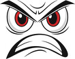 © JOLY - Vector art of closeup of an angry cartoon face with red eyes and a fierce expression