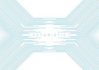 Wall Mural - Bright blue minimal lines abstract futuristic technology background. Vector digital art design