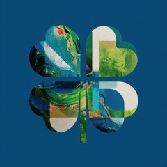 Wall Mural - Modern Graphic Design for St. Patrick's Day with Mini Elements