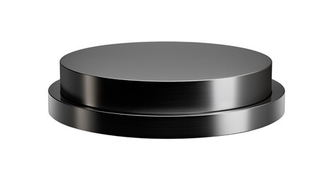 metallic round podium on transparent background, png