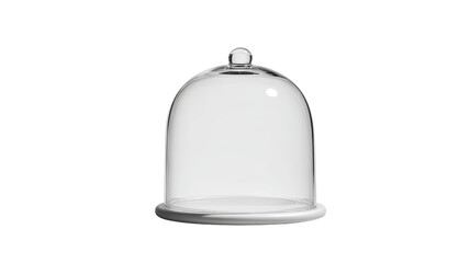 Glass dome cloche display on white background