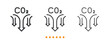 © Bradericon - CO2 emission reduction icon. Thin line icon vector