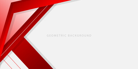 Wall Mural - Abstract geometric shape background, modern red and white background for banner, poster, cover, brochure, flyer, website