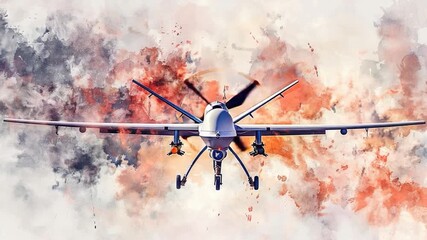 Wall Mural - a military plane flies through a cloudy sky, offering a glimpse of its capabilities