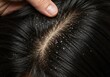 © Alper - Close-up of black hair with dandruff on the scalp