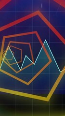 Wall Mural - animated financial graph with neon tunnel conveys math and finance concepts.